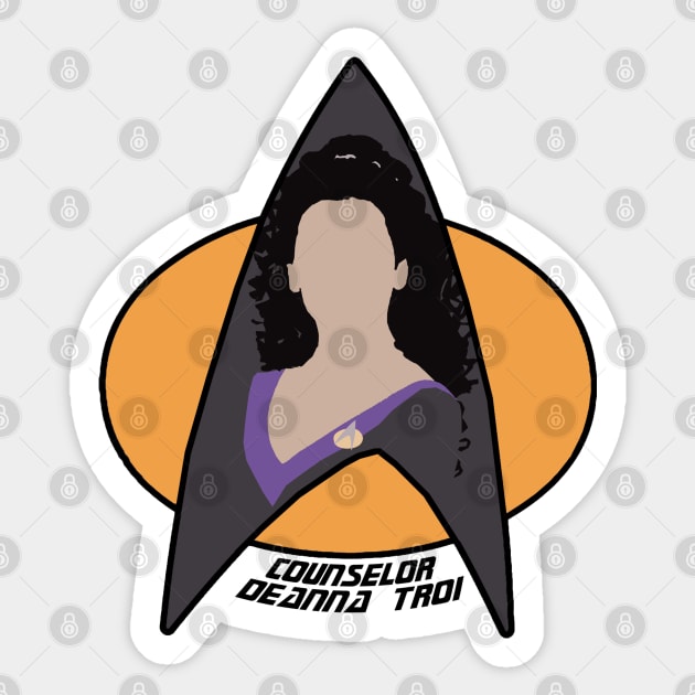 Counselor Troi - Purple Sticker by Sutilmente